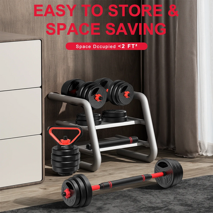 3-In-1 Adjustable Dumbbell Set