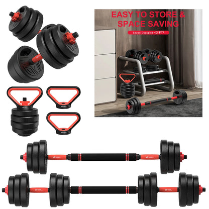 3-In-1 Adjustable Dumbbell Set
