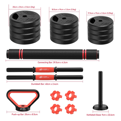 3-In-1 Adjustable Dumbbell Set