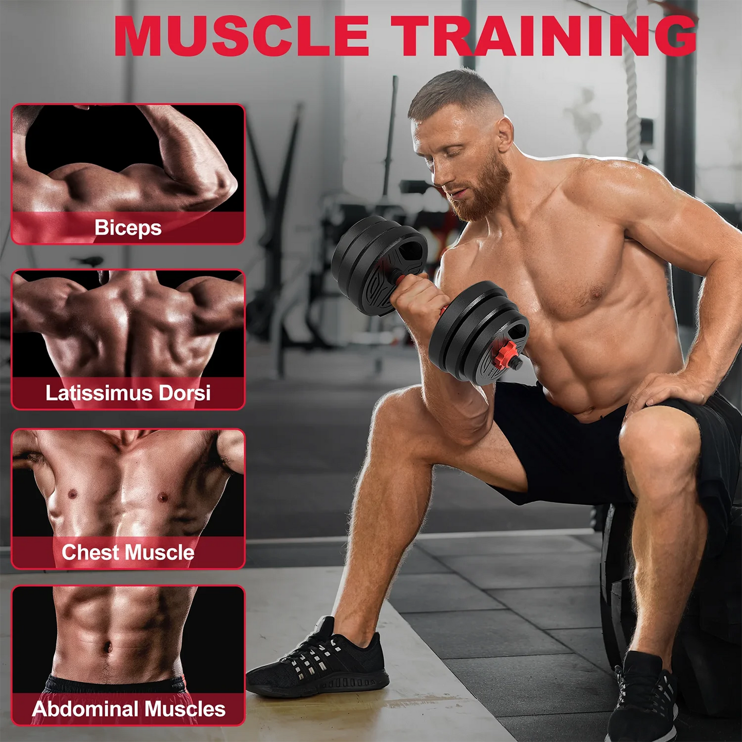 3-In-1 Adjustable Dumbbell Set